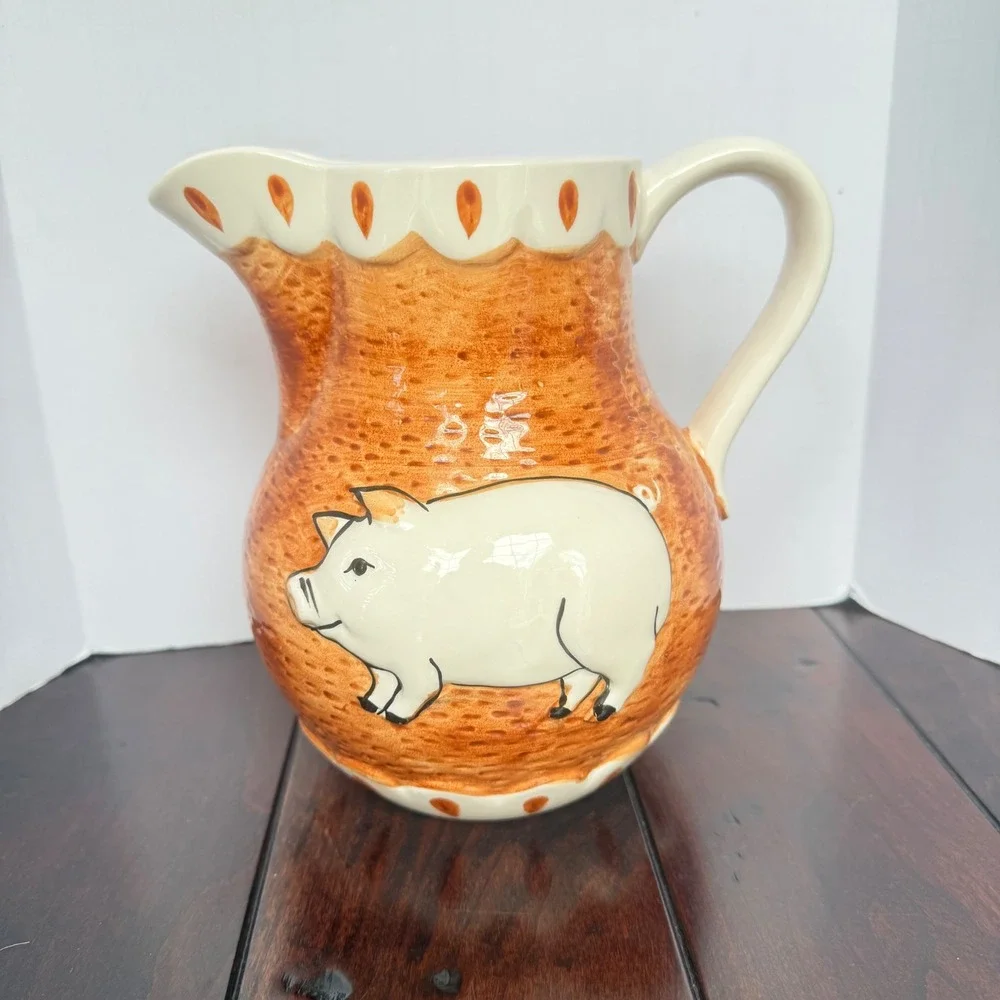 Vintage 1983 Sigma the Tastesetter Pig Pitcher Decorative Kitchen Ceramic Jug